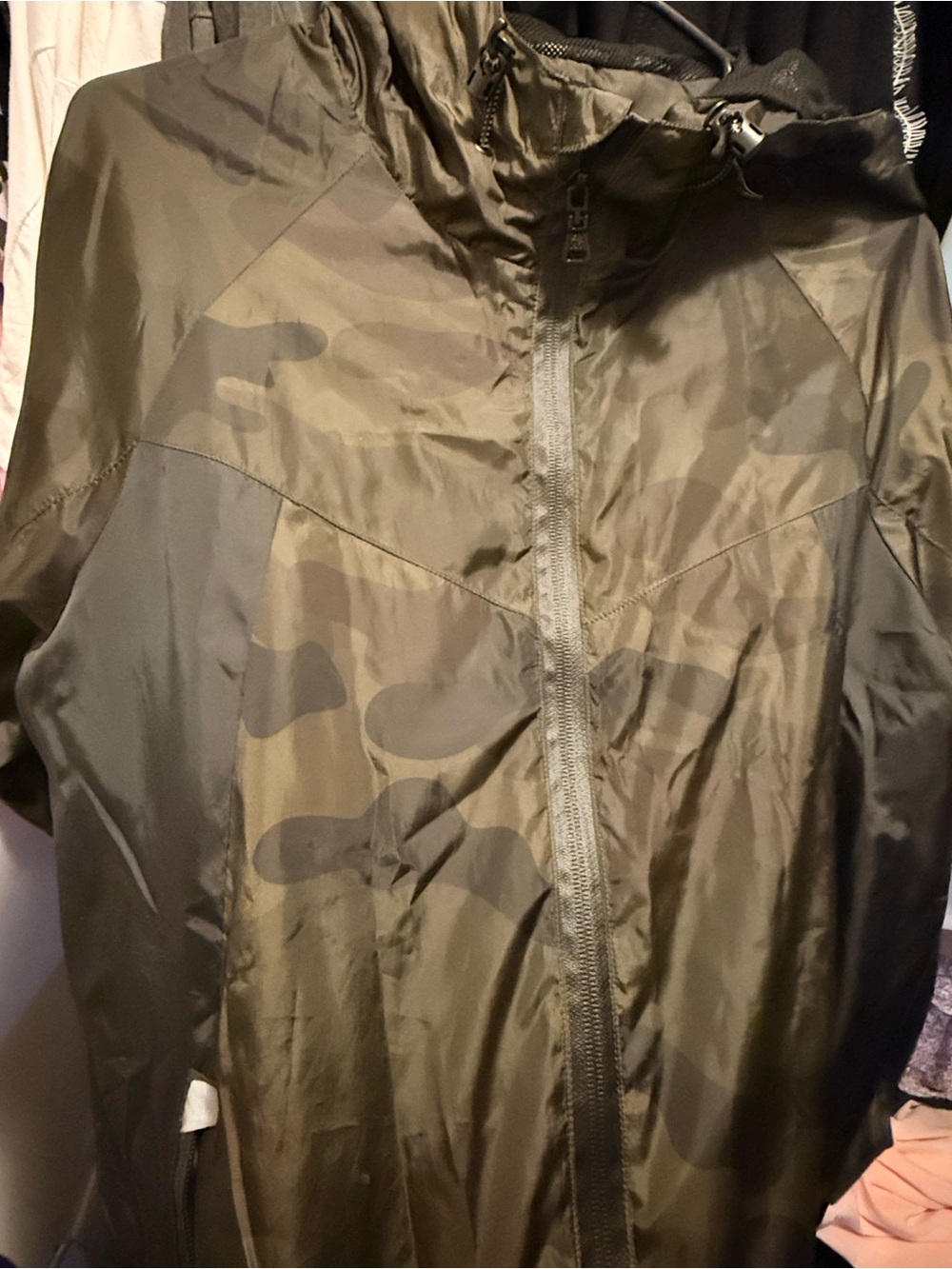 Lightweight Camo Hooded Rain Jacket - Unbranded